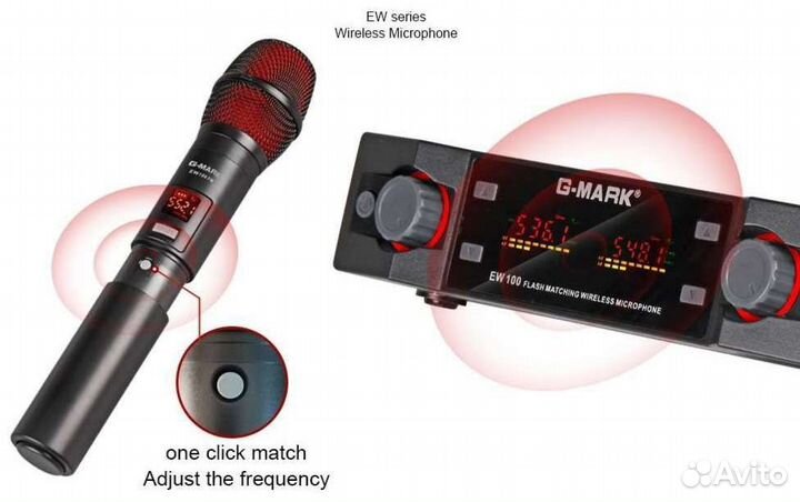 Микрофоны Pro Вокал Радио 2шт C-Mark EW100 New