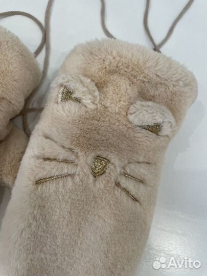 Варежки детские с ушками