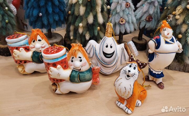 Лефортовский фарфор ёлочные игрушки статуэтки