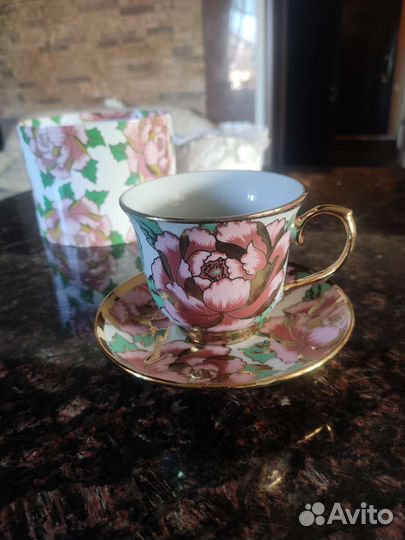 Чашка с блюдцем фарфор