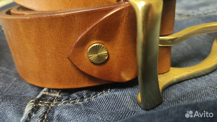 Ремень кожаный ручной работы