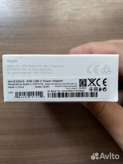 Блок питания Apple USB-C Power Adapter 20W