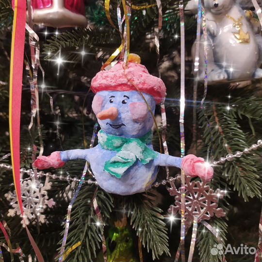 Ватные елочные игрушки