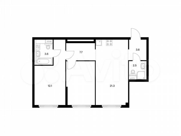 2-к. квартира, 62,9 м², 10/33 эт.