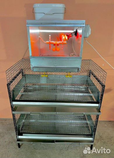 Клетка для бройлеров каркасная с брудером