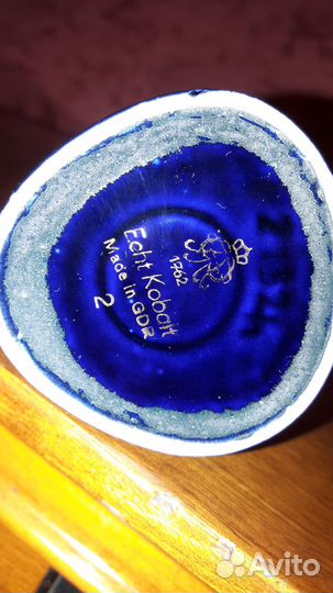 Вазочка Ech kobalt Made in GDR