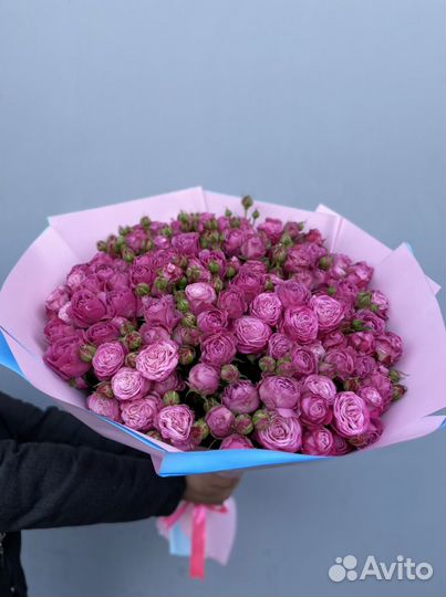 Букет розы пионовидные