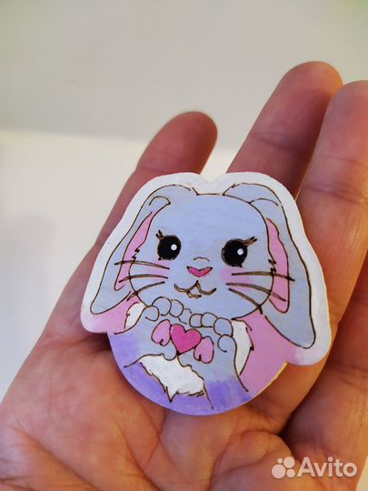 Значок зайчик, брелок Липецк