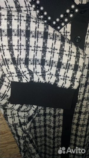 Твидовый жакет, бу 1 раз, полуокружность груди 60