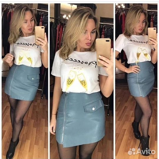 Юбки кожа новые