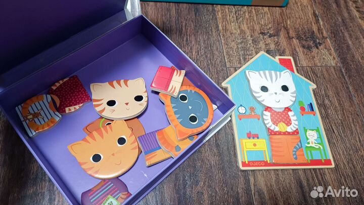 Пазлы djeco Забавные одежки Mixacat