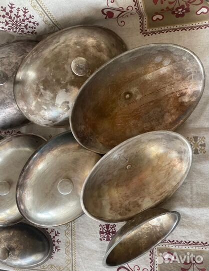 Крышки -клош мельхиоровые 