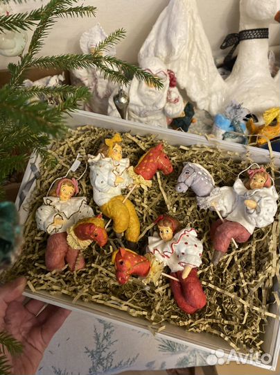 Ватные елочные игрушки