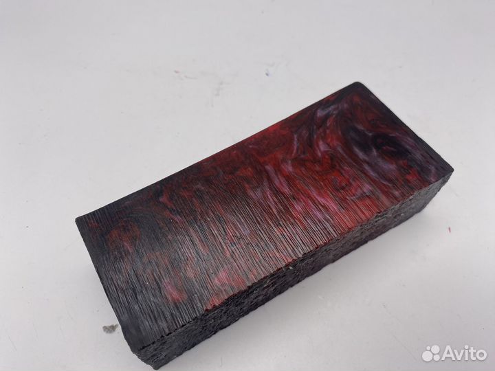 Брусок Акрил чёрно-красный перламутр