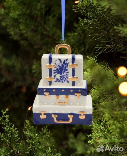 Новогодние игрушки фарфор новые под Гжель