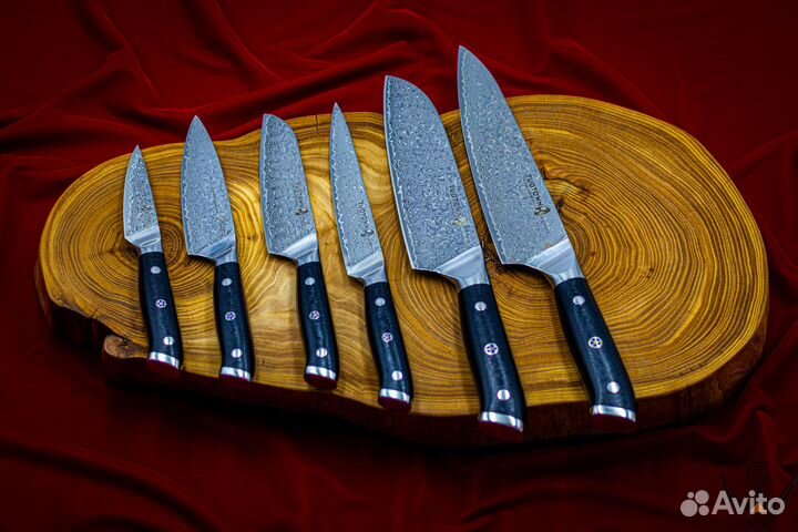 Набор ножей из Дамаска 67 слоев