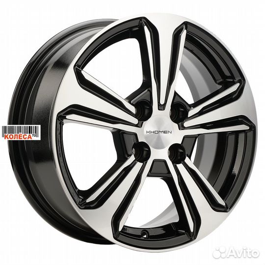 Khomen Wheels KHW1502 6x15 4x100 ET48 Dia54.1 Blac