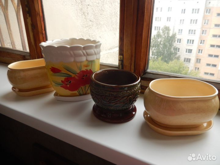 Керамические цветочные горшки