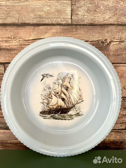 Тарелка настенная / поднос / блюдо Корабль