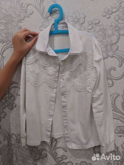 Блузка белая школьная 2-3класс 134размер