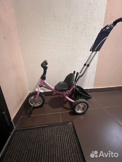 Коляска велосипед с ручкой