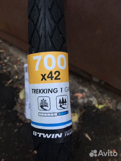 Шина для велосипеда 700x42 trekking 1 grip Btwin