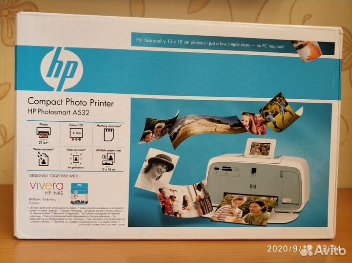 Компактный фотопринтер HP Photosmart A532