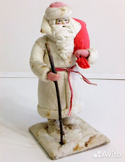 Дед Мороз ватный игрушка старинная антикварная