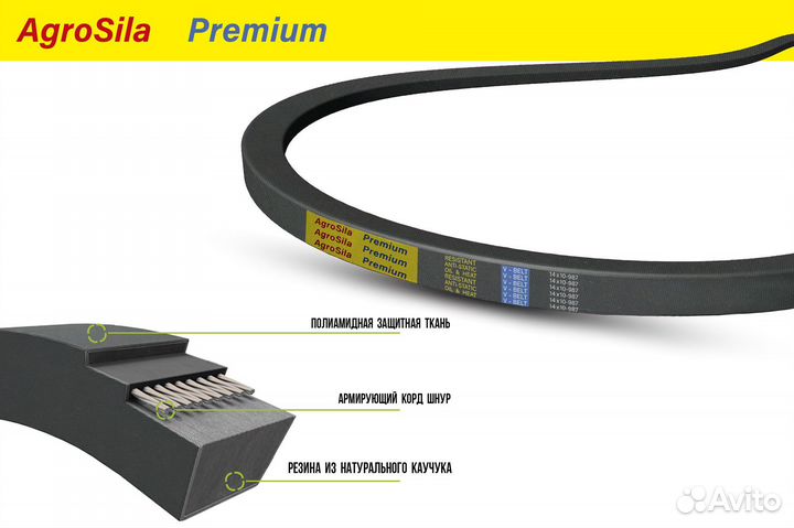 Ремень зубчатый 1250 11x10 AgroSila Premium