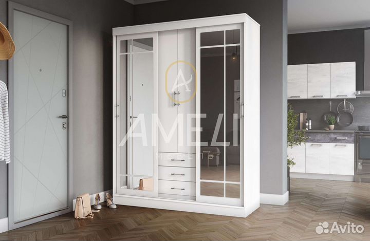 Шкаф купе с зеркалом в спальню