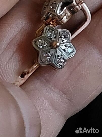 Золотые серьги 583 пробы СССР