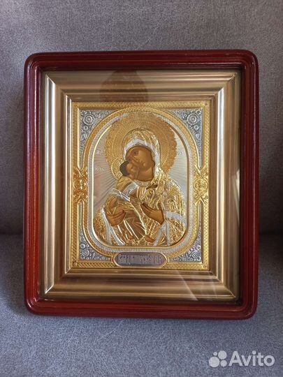 Серебряная икона (960 проба) Владимирской Б.М