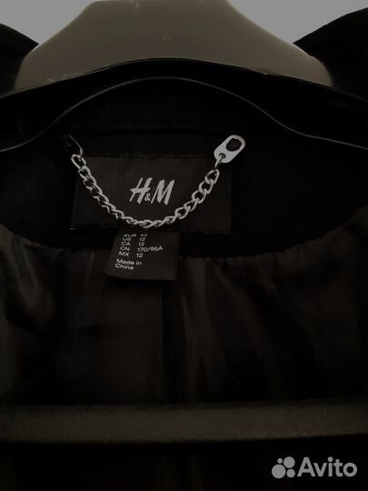 Косуха из шерсти, полупальто, черная р L