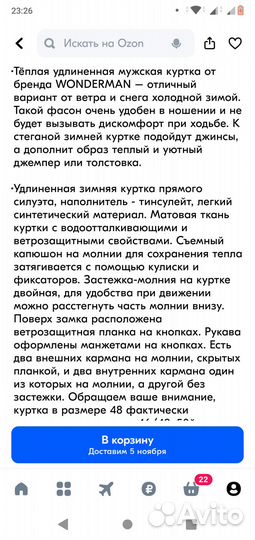 Пуховик мужской