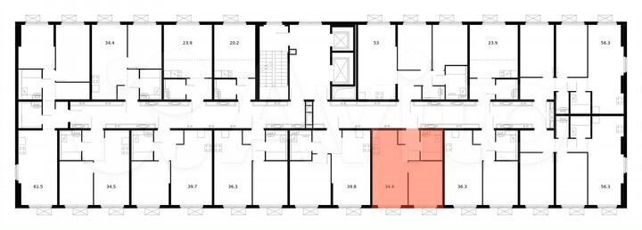 1-к. квартира, 34,4 м², 8/9 эт.