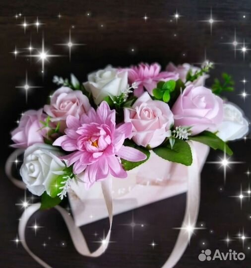 Букет из мыльных роз