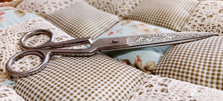 Винтажные большие ножницы с узором, СССР редкость
