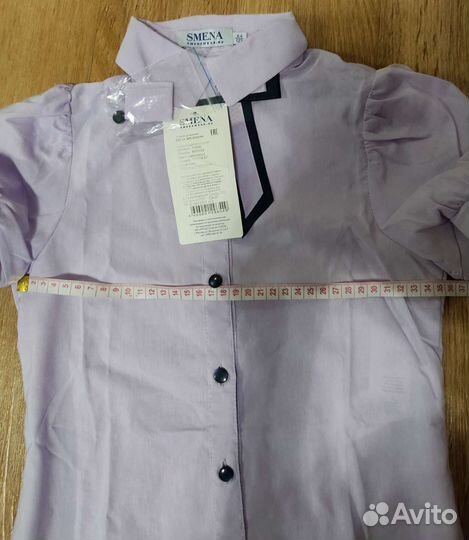 Новая школьная блузка сиреневая р122/64