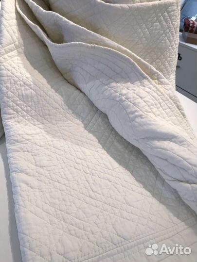 Хлопковое покрывало стеганное белое 140*200
