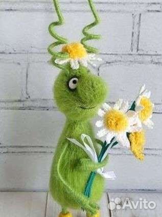 Таракашка Ромашка. Вязаная интерьерная игрушка