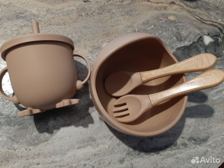 Силиконовая детская посуда для кормления, прикорма