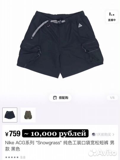 Шорты Nike ACG Cargo Snowgrass оригинал