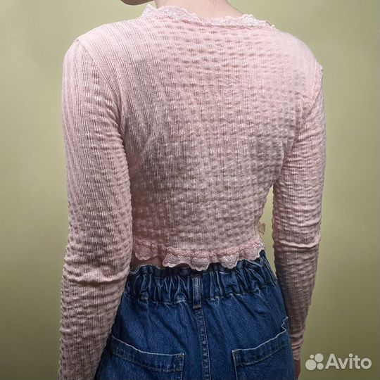 Розовый топик винтаж кружева