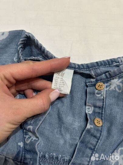 Комбинезон H&M джинсовый 68 для девочки