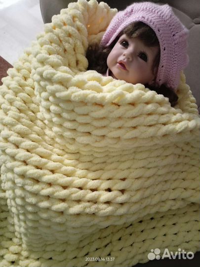 Плед детский вязаный ручная работа