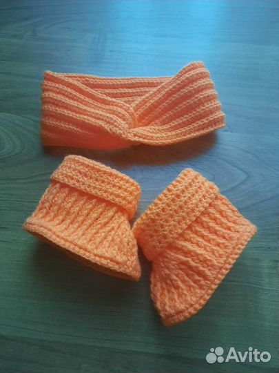 Пинетки+повязка на голову