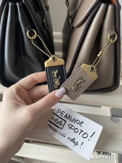 Сумка сетчел coach натуральная кожа (пресс)