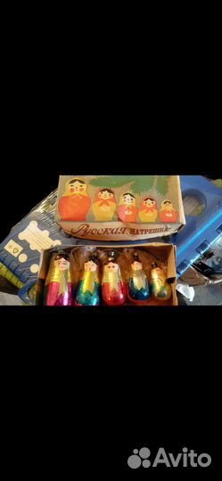 Русская матрёшка, ёлочные игрушки СССР