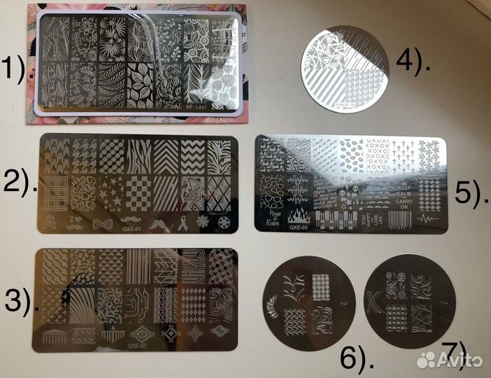 9 лаков для ногтей и Трафареты для стемпинга