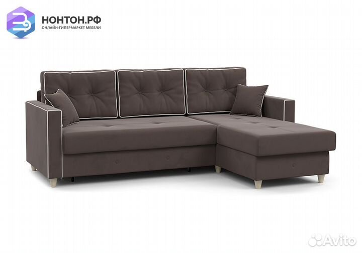 Диван угловой дельфин Айрин коричневый